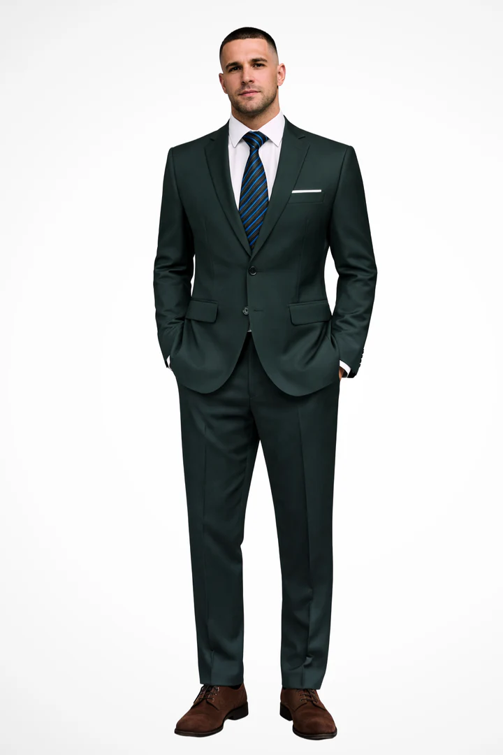 Men's Notched Lapel Two-Piece Suit Set