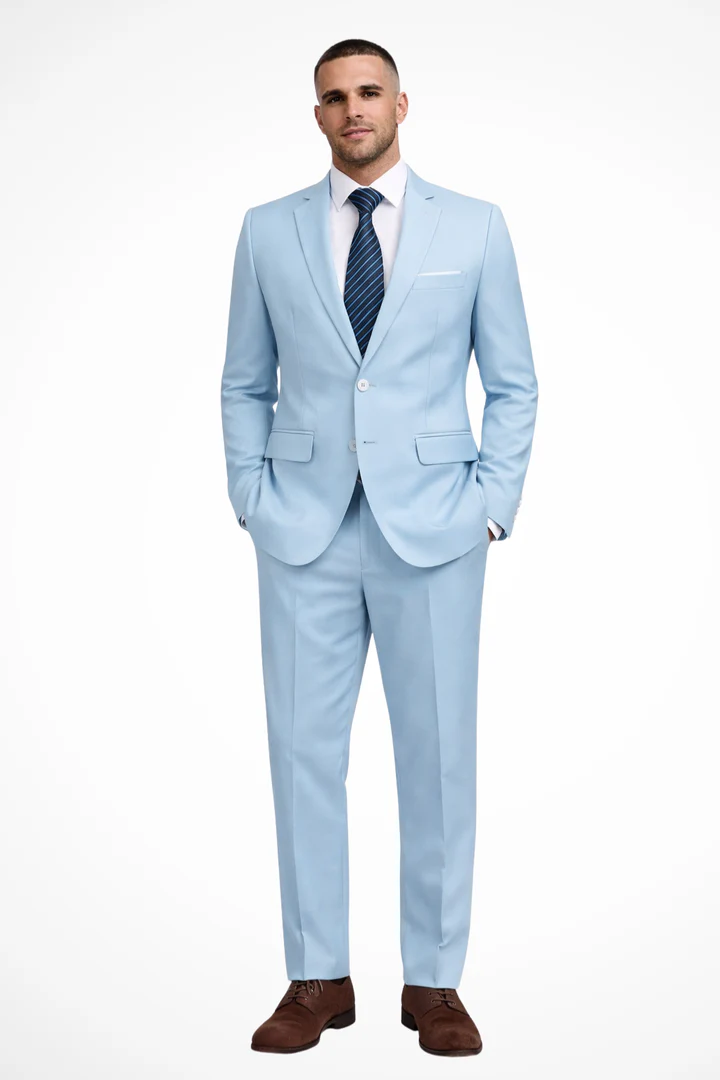 Men's Notched Lapel Two-Piece Suit Set