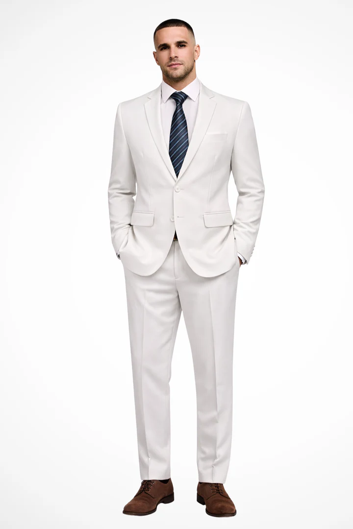 Men's Notched Lapel Two-Piece Suit Set