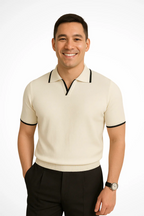 Men's Polo Shirt with Contrast Trim