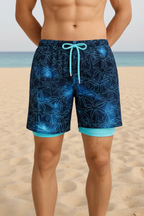 Men’s Printed Swim Shorts with Inner Lining
