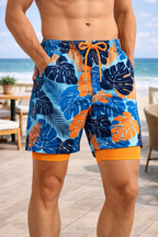 Men’s Printed Swim Shorts with Inner Lining