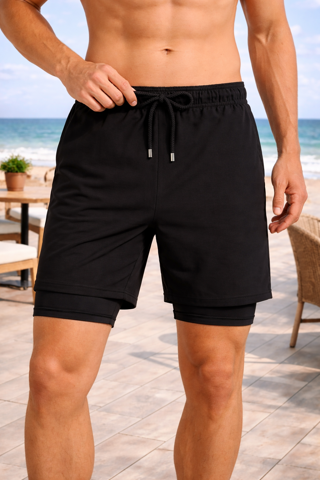 Men’s Printed Swim Shorts with Inner Lining
