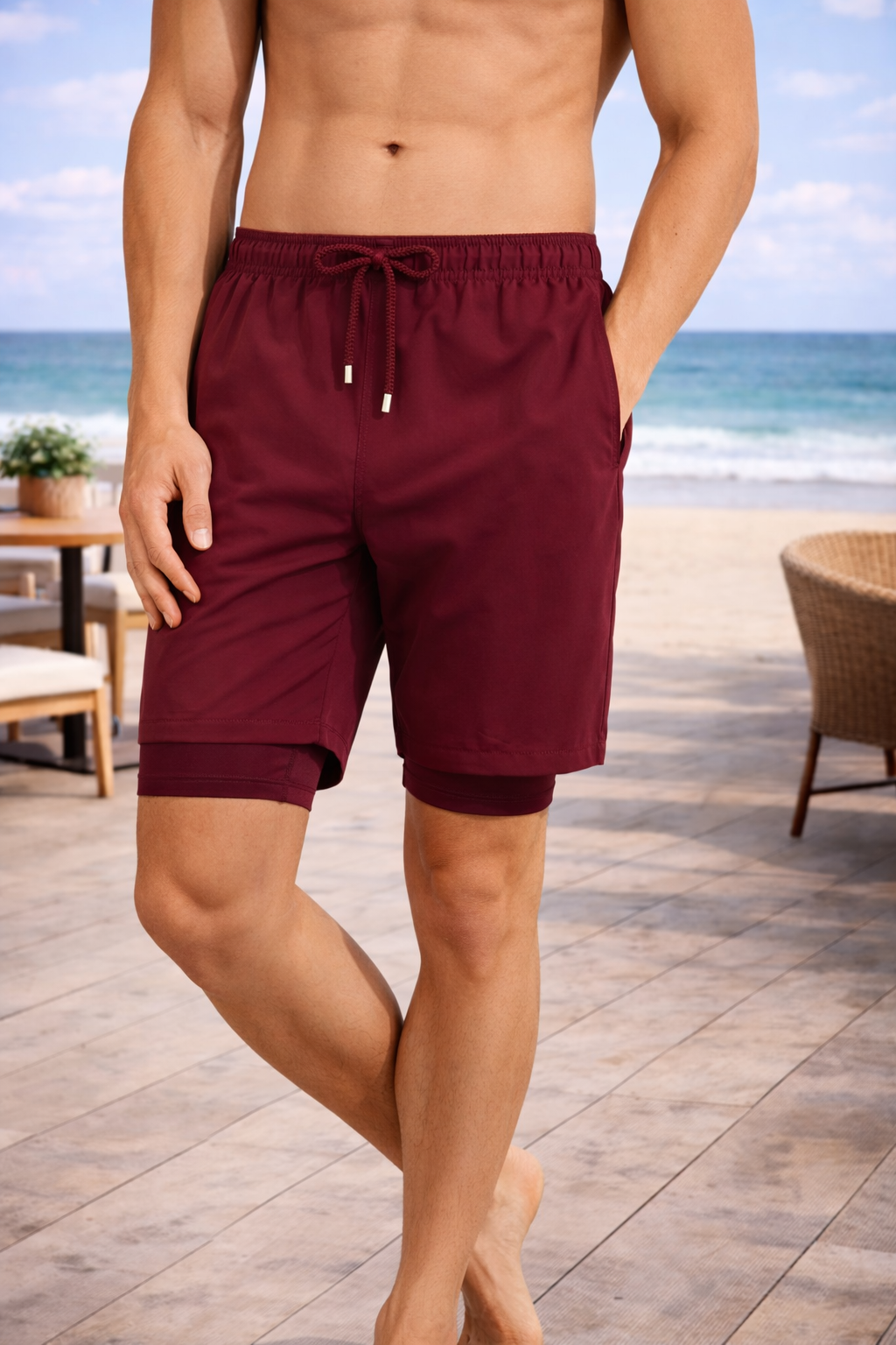 Men’s Printed Swim Shorts with Inner Lining