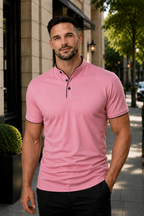 Men's Short Sleeve Polo Shirt with Contrast Trim