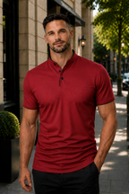 Men's Short Sleeve Polo Shirt with Contrast Trim