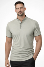 Men's Short-Sleeve Polo Shirt with Contrast Trim