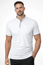 Men's Short-Sleeve Polo Shirt with Contrast Trim