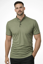 Men's Short-Sleeve Polo Shirt with Contrast Trim