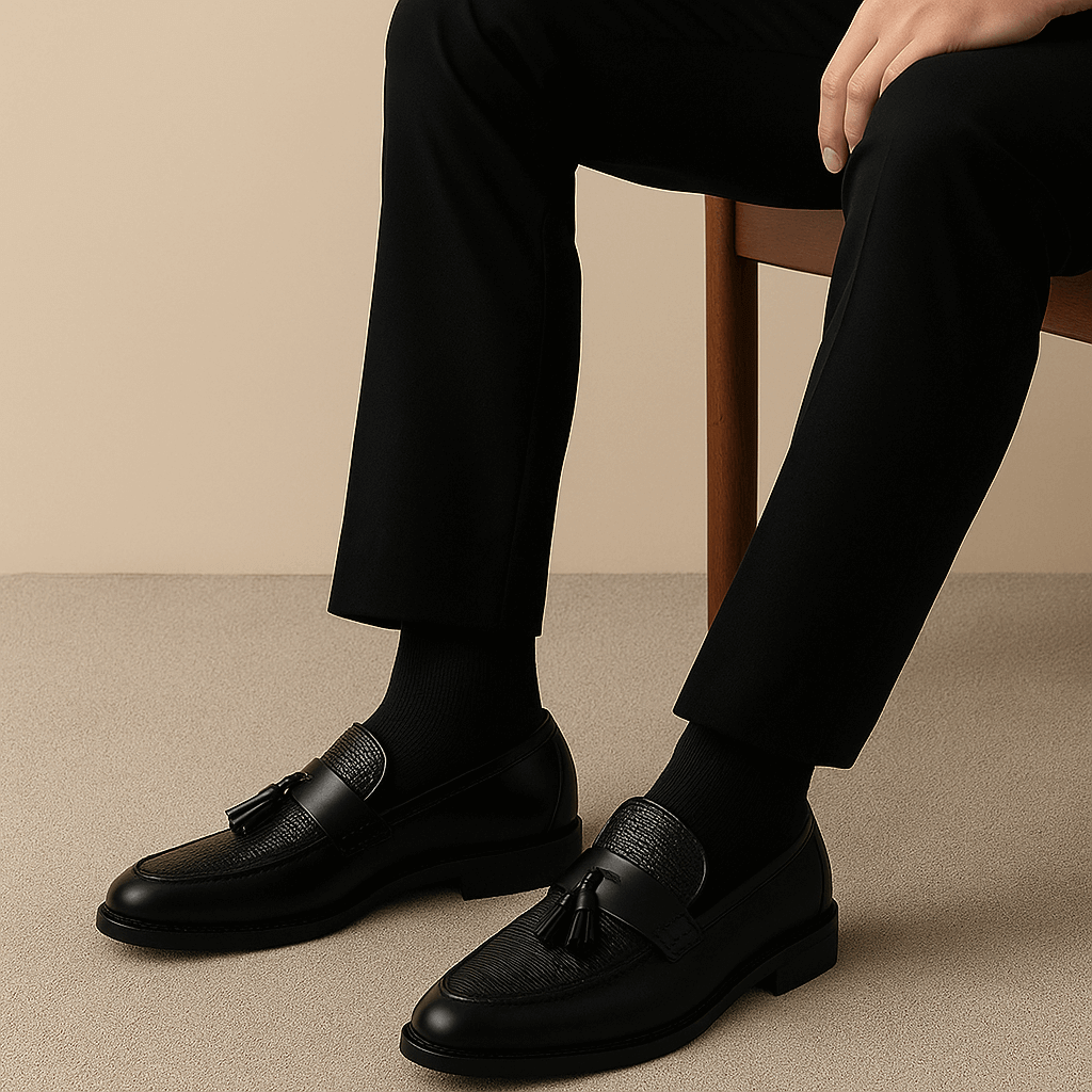 Men’s Woven Slip On Loafers with Tassel Detail