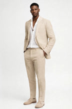 Mens Slim Fit Notched Lapel Straight Leg Two Piece Suit