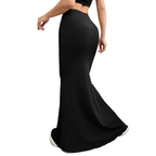 Women's High Waist Ruched Bodycon Mermaid Maxi Skirt