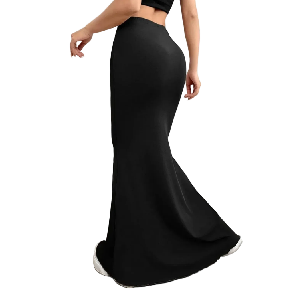 Women's High Waist Ruched Bodycon Mermaid Maxi Skirt