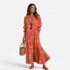 Women’s Bohemian Button Maxi Dress