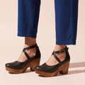 Women’s Closed Toe Wedge Sandals with Ankle Strap
