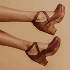 Women’s Closed Toe Wedge Sandals with Ankle Strap