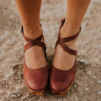 Women’s Closed Toe Wedge Sandals with Ankle Strap