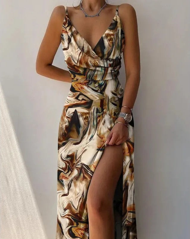 Women’s Cowl Neck Dress with Side Slit