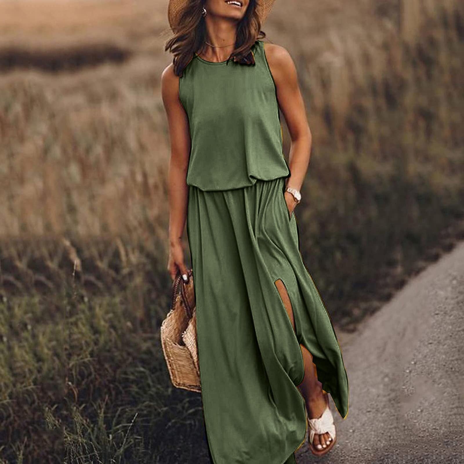 Relaxed Sleeveless Maxi Dress