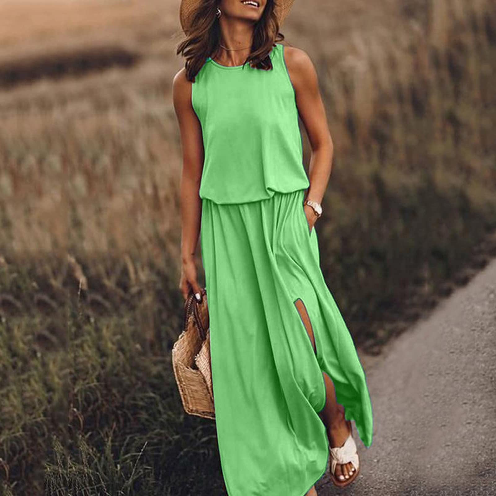 Relaxed Sleeveless Maxi Dress
