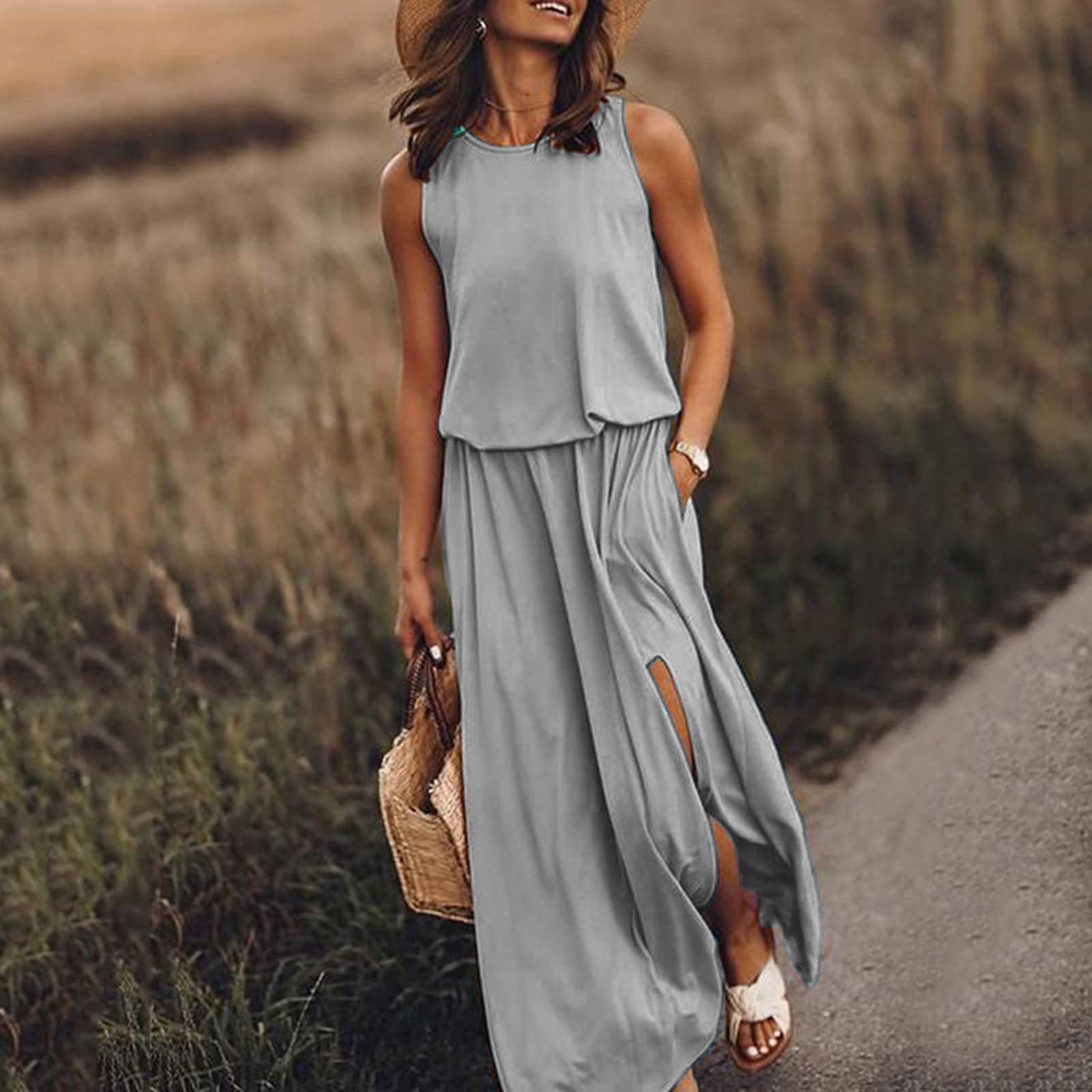 Relaxed Sleeveless Maxi Dress