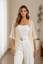 Women’s Open-Front Elbow Sleeve Cardigan