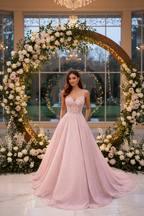 Women’s Embroidered Bodice Tulle Maxi Dress