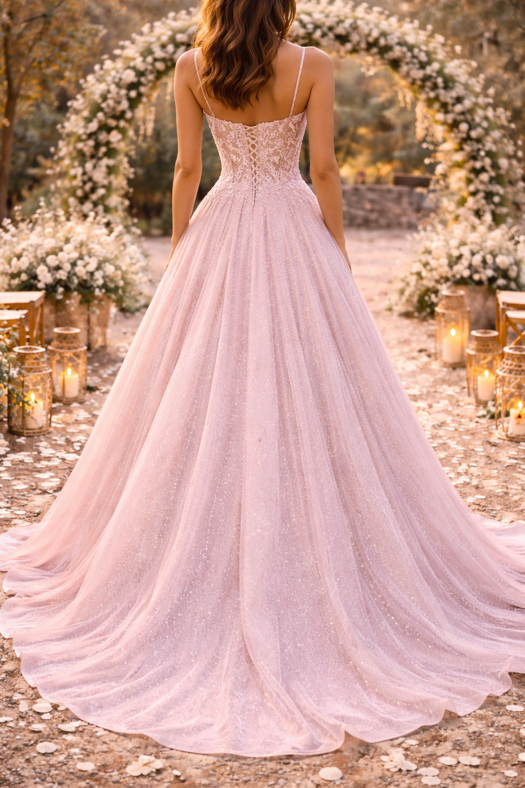 Women’s Embroidered Bodice Tulle Maxi Dress