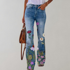 Women’s Flare Leg Pants with Floral Graphics
