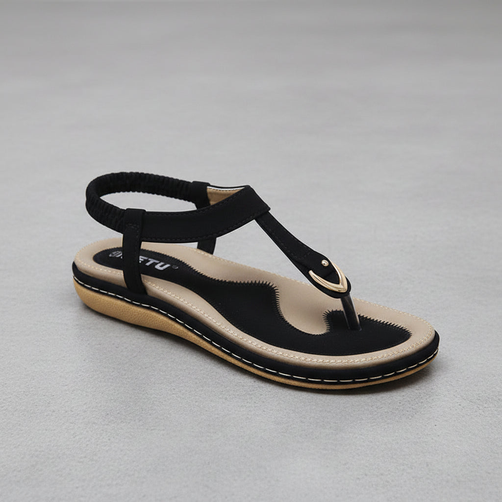 Women’s Flat Strap Sandals with Cushioned Footbed