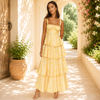 Women’s Floral Print Tiered Maxi Dress
