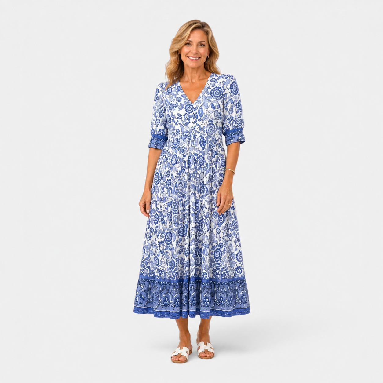 Women's Floral V-Neck Summer Sundress
