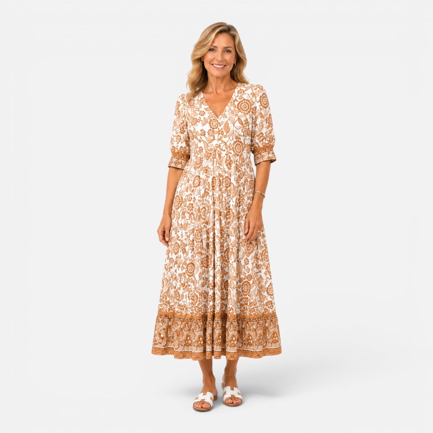 Women's Floral V-Neck Summer Sundress