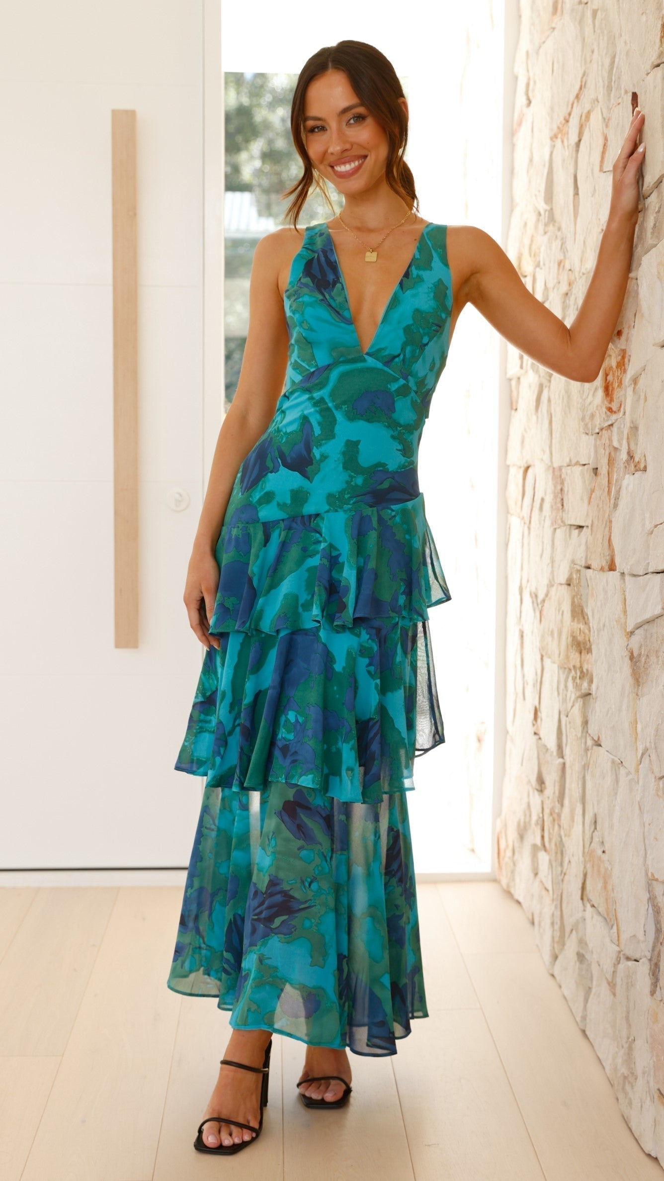 Women’s Floral Ruffled Maxi Dress