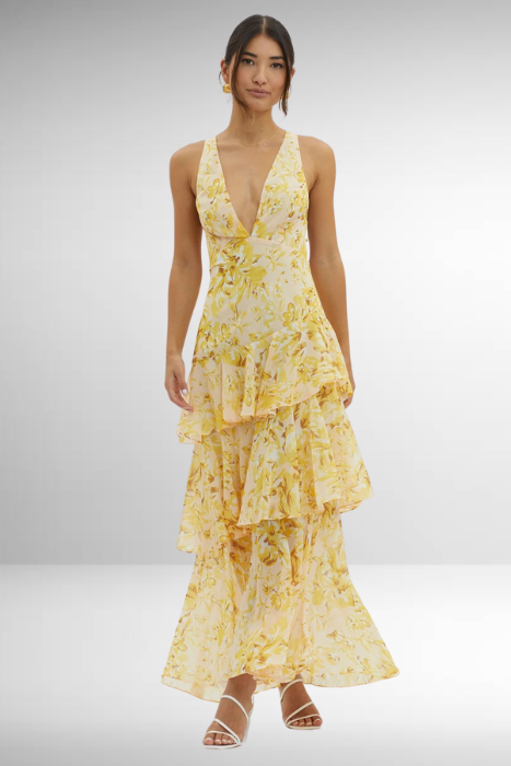 Women’s Floral Ruffled Maxi Dress