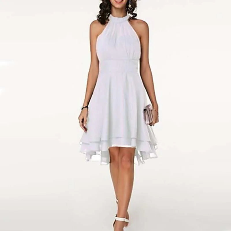 Women’s Halter Neck Sleeveless A-Line Mini Dress