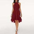Women’s Halter Neck Sleeveless A-Line Mini Dress