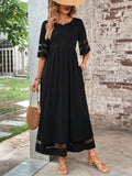 Women's Midi Dress with Sheer Panel Details