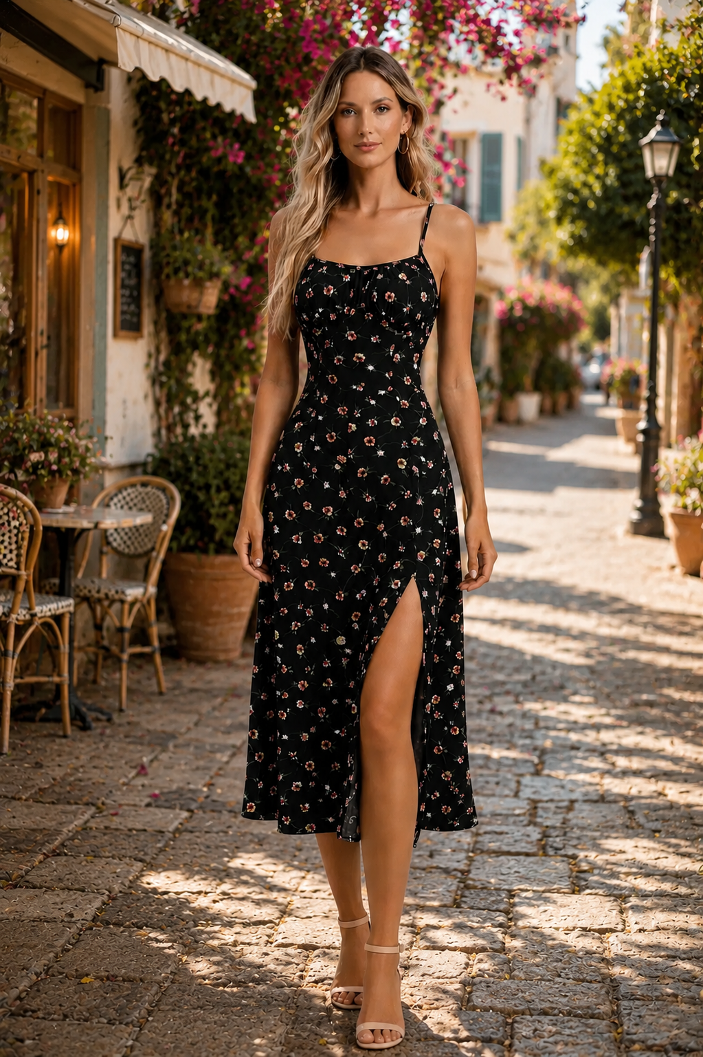 Women’s Midi Dress with Side Slit