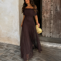 Women’s Off-Shoulder Fitted Maxi Dress