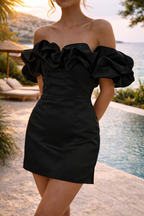 Women’s Off Shoulder Ruffle Detail Mini Dress