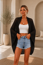 Women’s Open Front Crochet Knit Cardigan