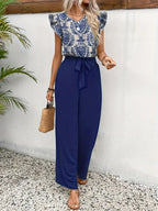 Women’s Paisley Blouse and Wide Leg Pants Set