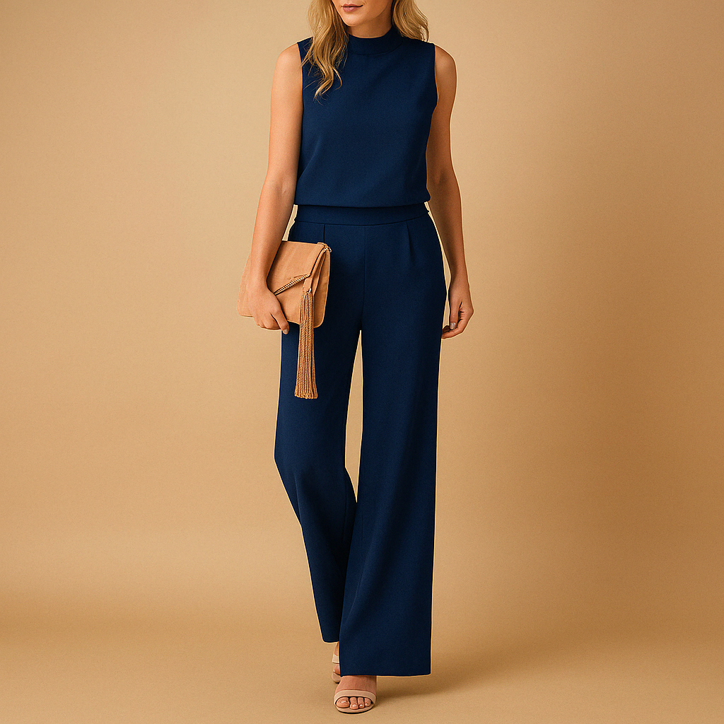 Women’s Round Neck Wide Leg Jumpsuit