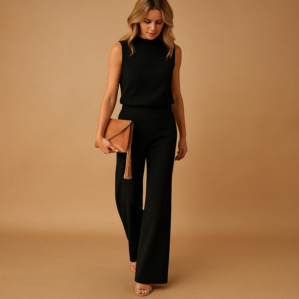 Women’s Round Neck Wide Leg Jumpsuit
