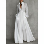 Women’s Shirt Style Maxi Dress with Pleated Skirt