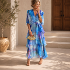 Women’s Short Sleeve Layered Midi Dress