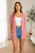 Women’s Short Sleeve Open Front Knit Cardigan