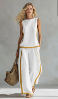 Women’s Sleeveless Top and Wide Leg Pants Set