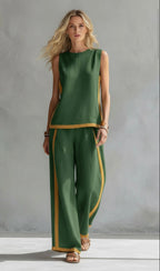 Women’s Sleeveless Top and Wide Leg Pants Set